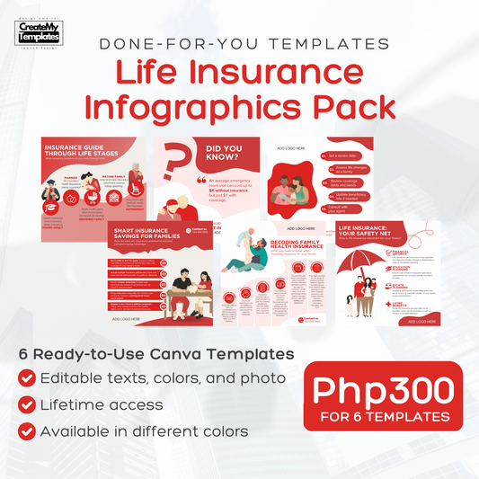 Life Insurance Infographics Pack - Red