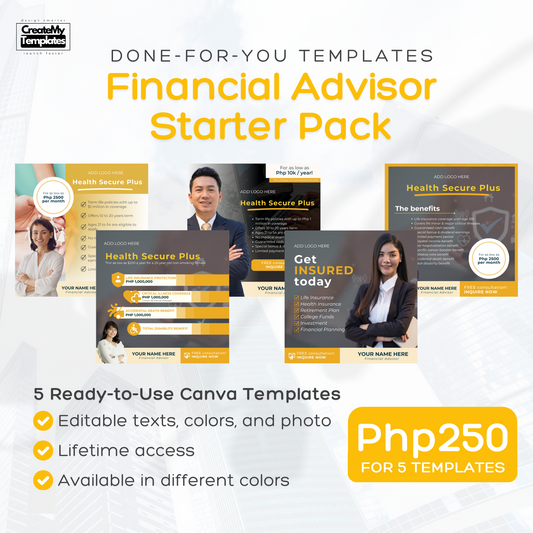 Financial Advisor Templates Starter Pack - Yellow Orange