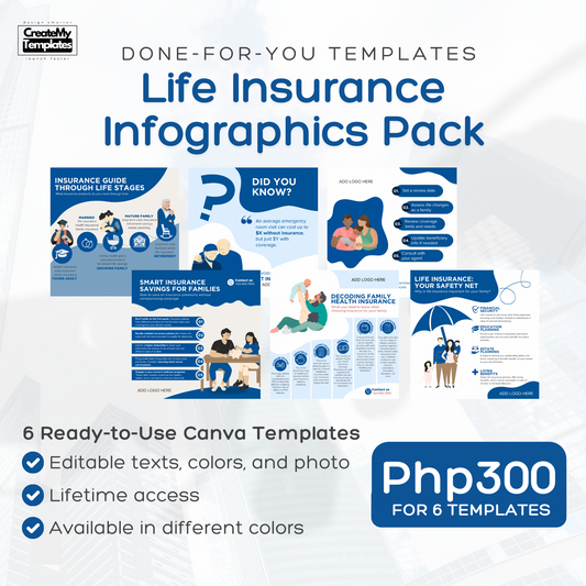 Life Insurance Infographics Pack - Light Blue