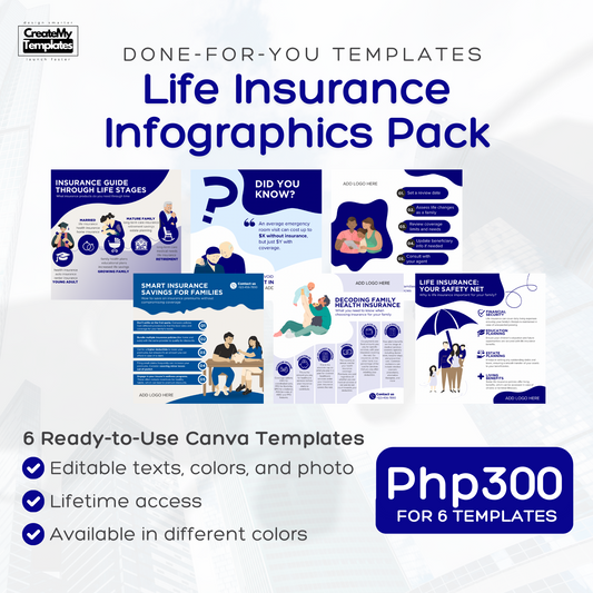 Life Insurance Infographics Pack - Dark Blue