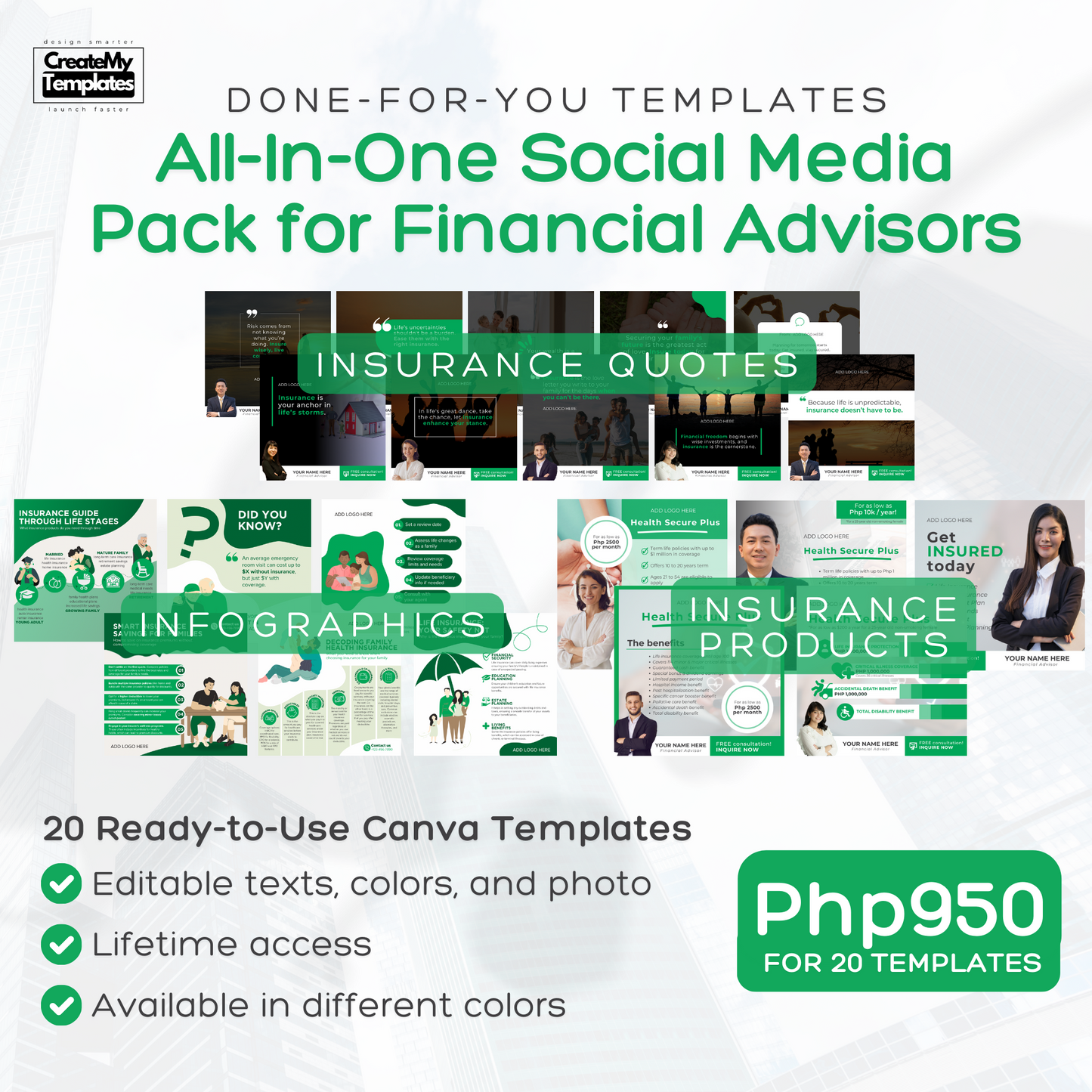 All-in-One Financial Advisor Templates - Green