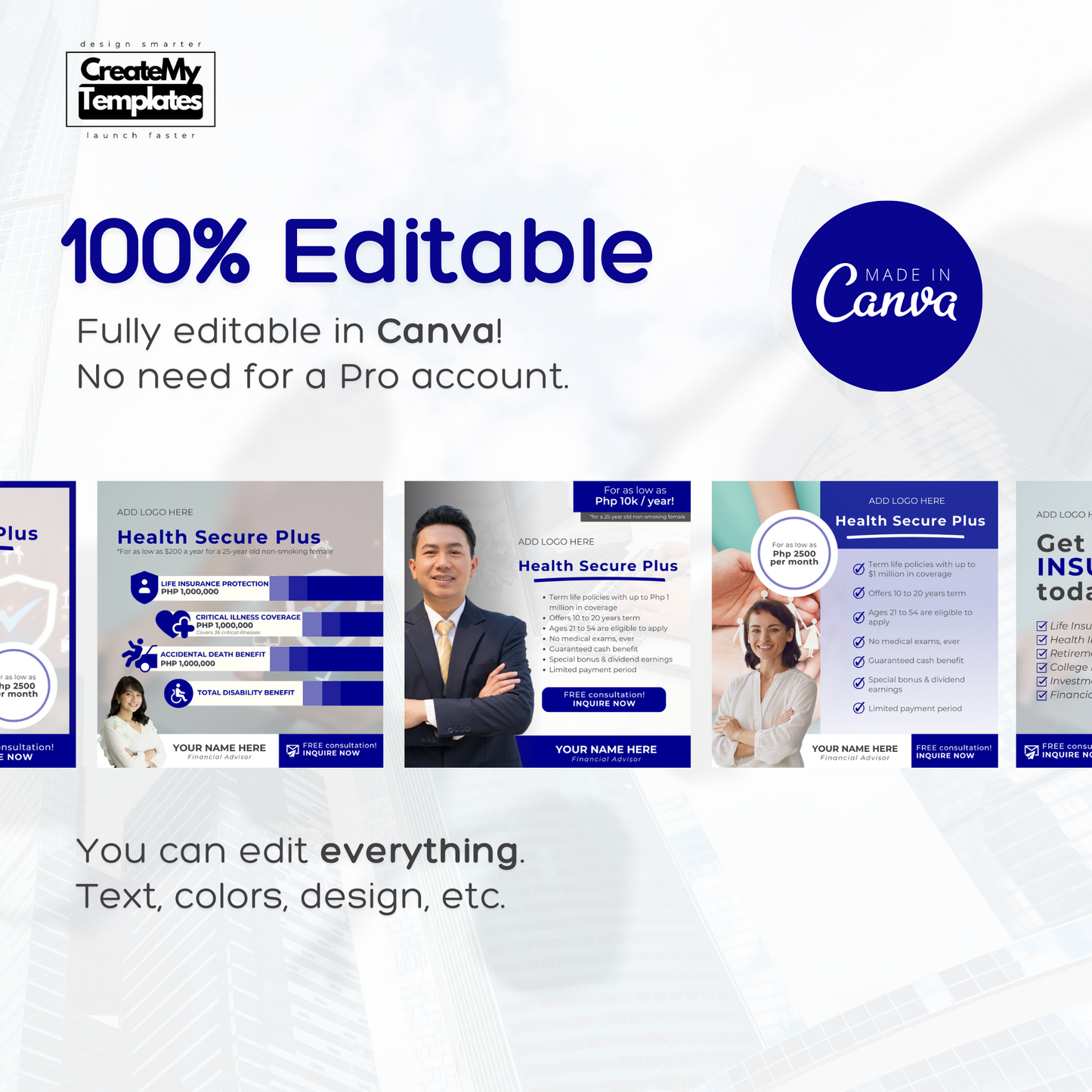 Financial Advisor Templates Starter Pack - Dark Blue