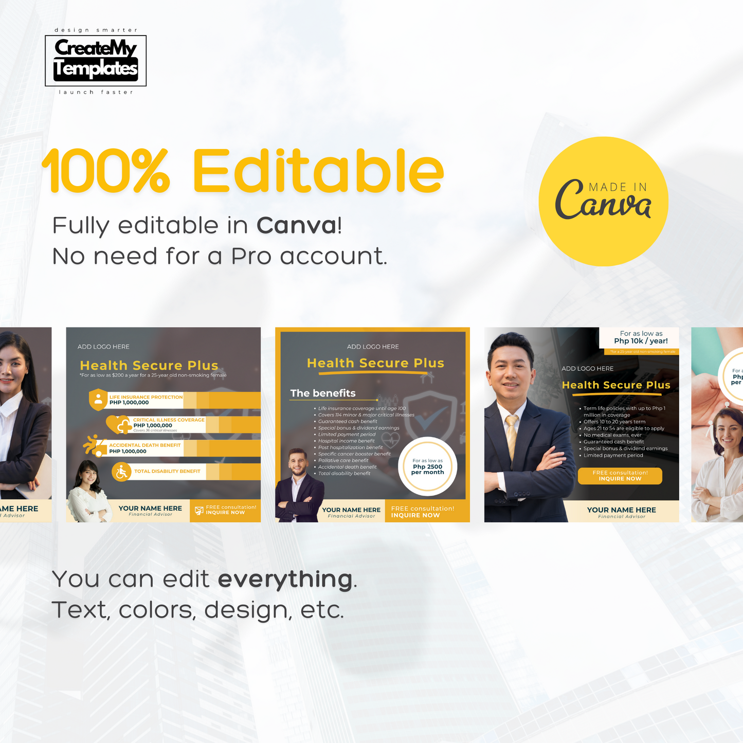 All-in-One Financial Advisor Templates - Yellow Orange