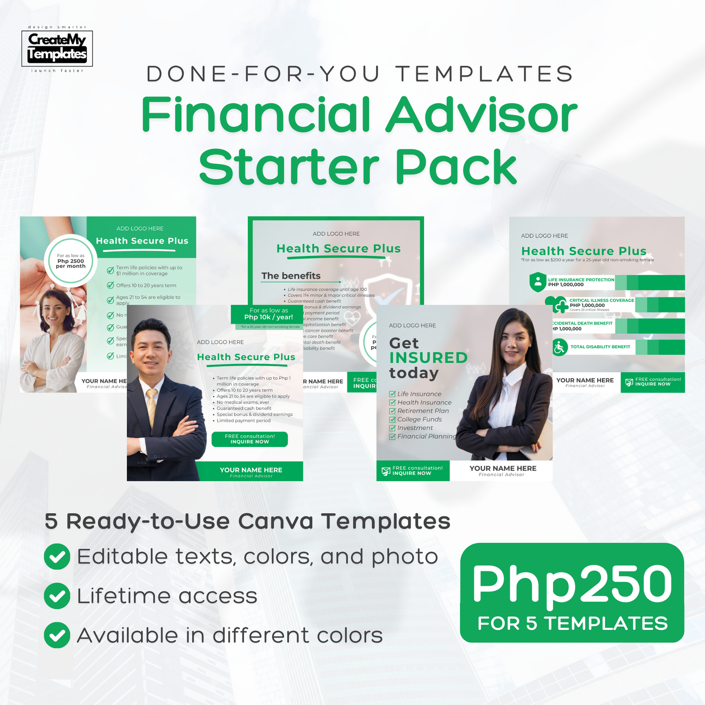 Financial Advisor Templates Starter Pack - Green