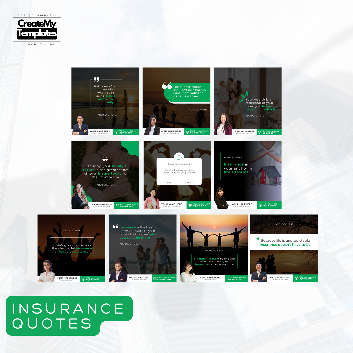 All-in-One Financial Advisor Templates - Green